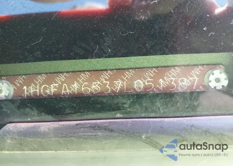 2007 Honda Civic Lx z USA, uszkodzony, nr VIN 1HGFA16537L051387